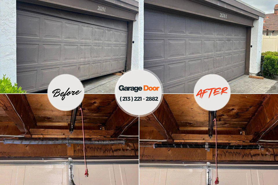 Before and after: garage door repair West Palm Beach, FL